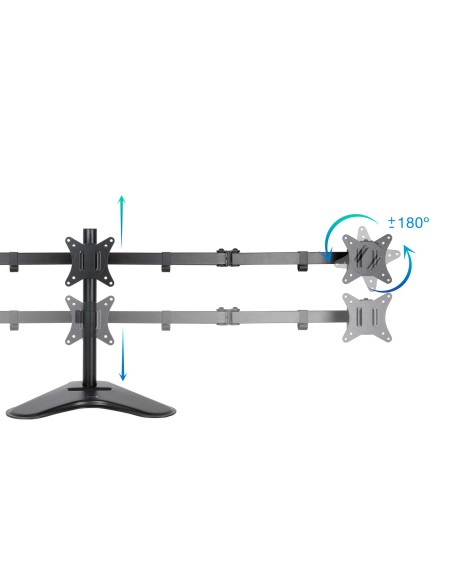 Soporte de Mesa para 3 Pantallas 17"-27", Negro