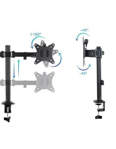 Soporte de Mesa para 2 Pantallas 17"-27", Negro