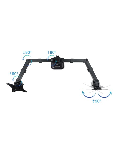 Soporte de Mesa para 2 Pantallas 17"-27", Negro