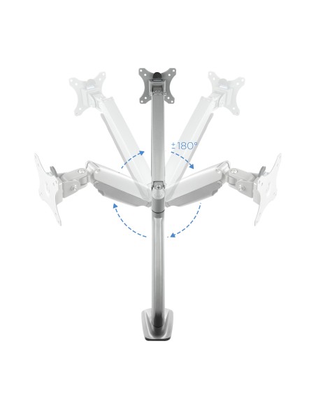 Soporte de Mesa Giratorio e Inclinable para Pantalla (Monitor / TV Plasma / LCD / LED) 13  32, de Un Brazo, Plata