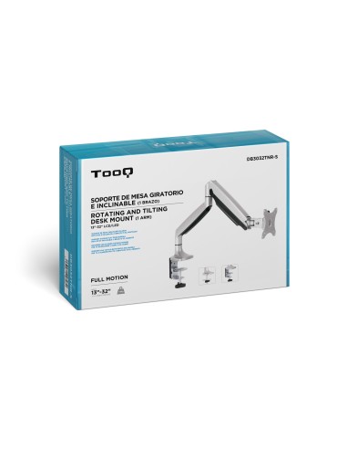 Soporte de Mesa Giratorio e Inclinable para Pantalla (Monitor / TV Plasma / LCD / LED) 13  32, de Un Brazo, Plata