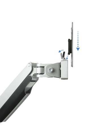 Soporte de Mesa Giratorio e Inclinable para 2 Pantallas (Monitor / TV Plasma / LCD / LED) 13  32, de Dos Brazos, Plata