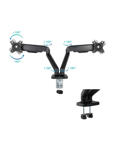 Soporte de Mesa para 2 Pantallas 17"-32", Negro
