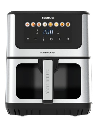 AIR FRY DIGITAL 7S VIEW Sencillo 6,5 L Independiente 1600 W Freidora de aire caliente Plata, Negro