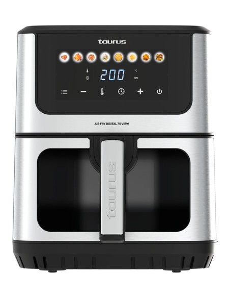 AIR FRY DIGITAL 7S VIEW Sencillo 6,5 L Independiente 1600 W Freidora de aire caliente Plata, Negro