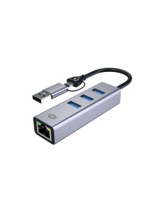 ABBY25G base para portátil y replicador de puertos Alámbrico USB 3.2 Gen 1 (3.1 Gen 1) Type-A + Type-C Gris