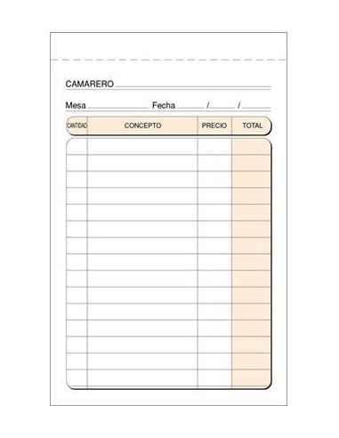 PAQ 10 TALONARIOS DE CAMARERO 9X14CM NUMERADO T160N