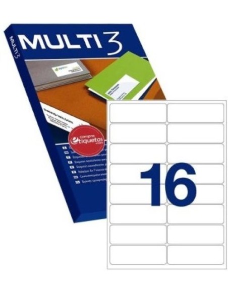 C 500 HOJAS ETIQUETAS FT IM 991X34 MULTI3 CANTOS RECTOS