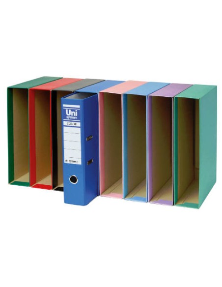 CAJA FOLIO EN COLOR AZUL UNISYSTEM COLOR 17221030 Pack 12 Unid