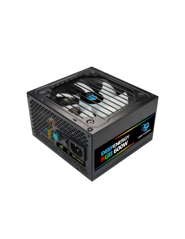 DeepEnergy RGB600 unidad de fuente de alimentación 600 W 20+4 pin ATX ATX Negro