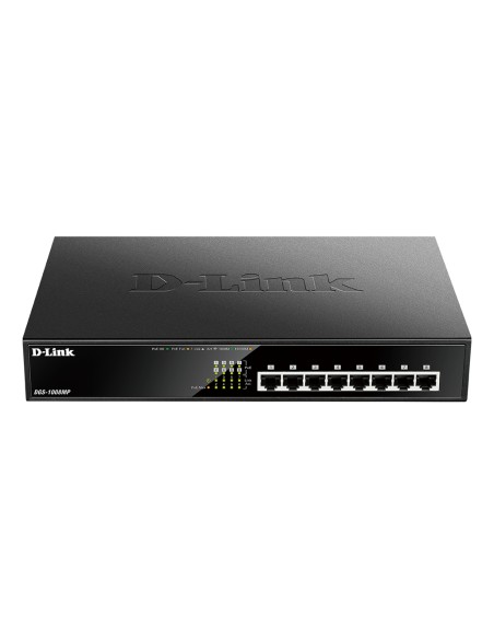 DGS-1008MP switch No administrado Gigabit Ethernet (10/100/1000) Energía sobre Ethernet (PoE) 1U Negro