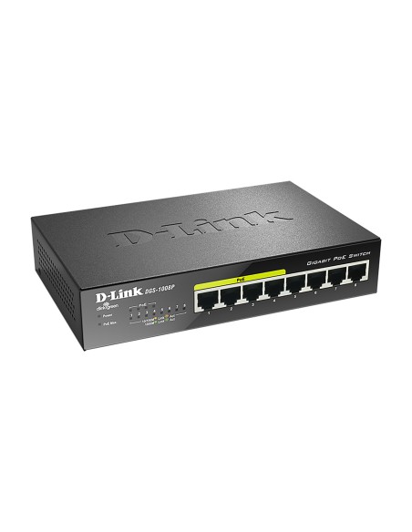 DGS-1008P switch No administrado Gigabit Ethernet (10/100/1000) Energía sobre Ethernet (PoE) Negro