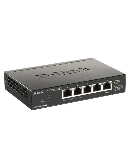 DGS-1100-05PDV2 switch Gestionado Gigabit Ethernet (10/100/1000) Energía sobre Ethernet (PoE) Negro