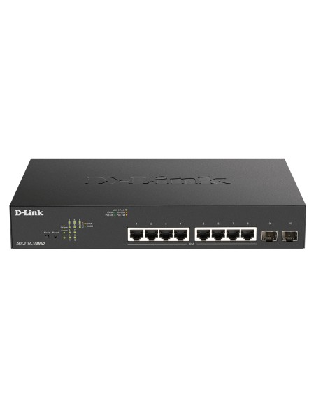 DGS-1100-10MPV2 switch Gestionado L2 Gigabit Ethernet (10/100/1000) Energía sobre Ethernet (PoE) 1U Negro