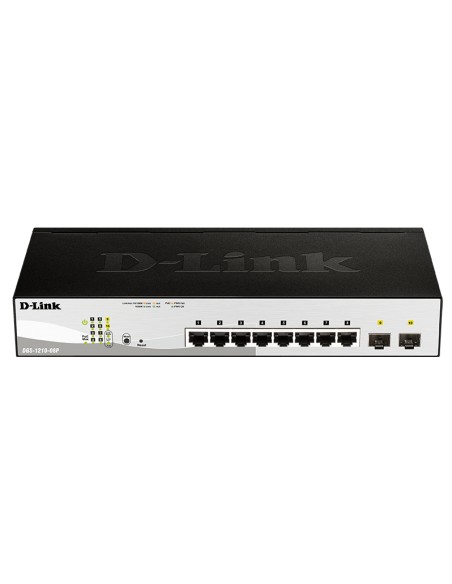 DGS-1210-08P Gestionado L2 Gigabit Ethernet (10/100/1000) Energía sobre Ethernet (PoE) Negro