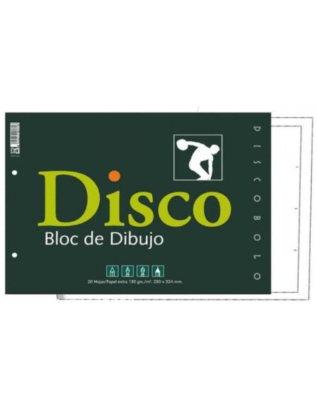Bloc dibujo disco encolado 130 g 230x340mm 20 hojas con recuadro Bloc dibujo disco encolado 130 g 230x340mm 20 hojas con recuadro