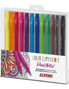 Estuche 12 rotuladores doble punta dual artist colores surtidos