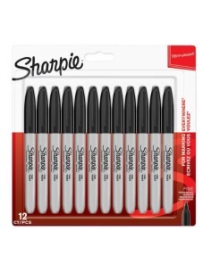 1996111 marcador permanente Punta fina Negro 12 pieza(s)