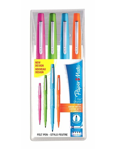 Flair Original rotulador Medio Azul, Verde, Naranja, Rosa