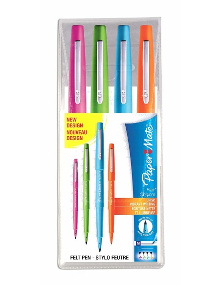 Flair Original rotulador Medio Azul, Verde, Naranja, Rosa
