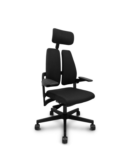 Silla Xilium Duo traslack tejido era negro brazos 3D y cabecero
