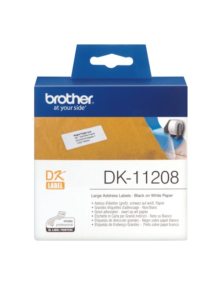 DK-11208 cinta para impresora de etiquetas Negro sobre blanco