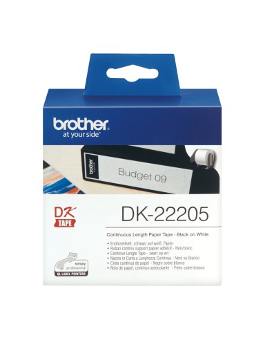 DK-22205 cinta para impresora de etiquetas Negro sobre blanco