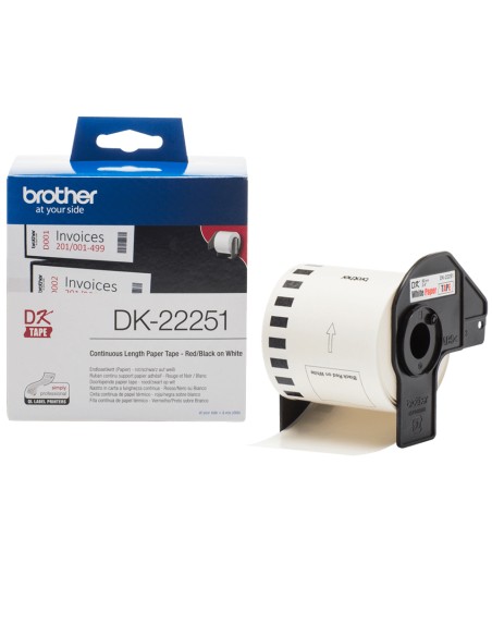 DK-22251 cinta para impresora de etiquetas Negro y rojo sobre blanco