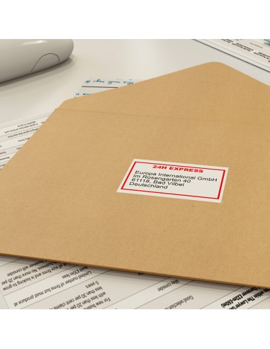 DK-22251 cinta para impresora de etiquetas Negro y rojo sobre blanco