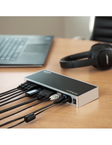 Replicador de Puertos USB 3.0 - Docking Station de Portátil para Dos Pantallas con Vídeo HDMI & DVI/VGA - Ladrón Hub de 6 Puert