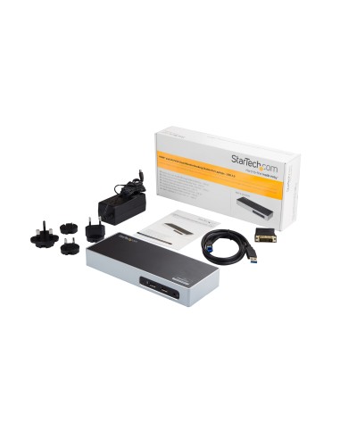 Replicador de Puertos USB 3.0 - Docking Station de Portátil para Dos Pantallas con Vídeo HDMI & DVI/VGA - Ladrón Hub de 6 Puert