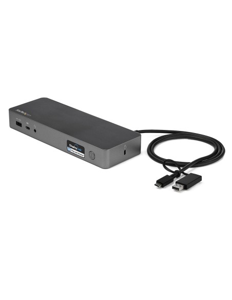 Docking Station Universal para Portátil - Replicador de Puertos Híbrido USB-C/-A - 2x HDMI y DP 4K - PD 60W - Mac / Windows / C