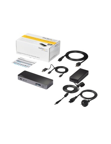 Docking Station Universal para Portátil - Replicador de Puertos Híbrido USB-C/-A - 2x HDMI y DP 4K - PD 60W - Mac / Windows / C