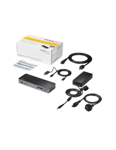 Docking Station Universal para Portátil - Replicador de Puertos Híbrido USB-C/-A - 2x HDMI y DP 4K - PD 60W - Mac / Windows / C