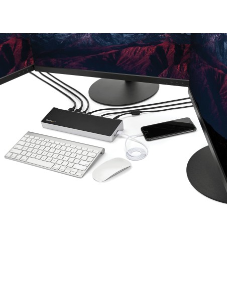 Dock USB-C para 3 Monitores 4K - Hub Ladrón de 5 Puertos USB 3.2 5Gbps - HDMI y DisplayPort - Mac y Windows - Docking Station -