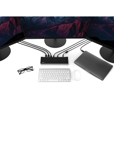 Dock USB-C para 3 Monitores 4K - Hub Ladrón de 5 Puertos USB 3.2 5Gbps - HDMI y DisplayPort - Mac y Windows - Docking Station -