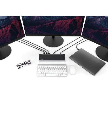 Dock USB-C para 3 Monitores 4K con 5 Puertos USB 3.2 5Gbps - HDMI y DisplayPort - Mac y Windows - Docking Station - PD 60W - Hu