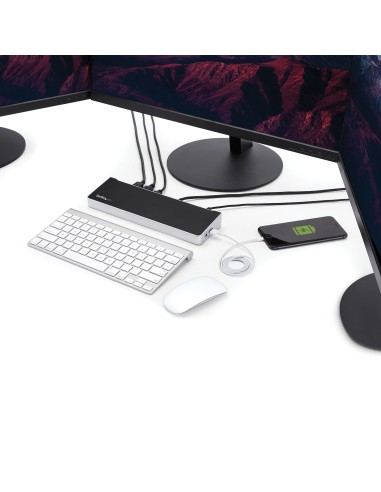 Dock USB-C para 3 Monitores 4K con 5 Puertos USB 3.2 5Gbps - HDMI y DisplayPort - Mac y Windows - Docking Station - PD 60W - Hu