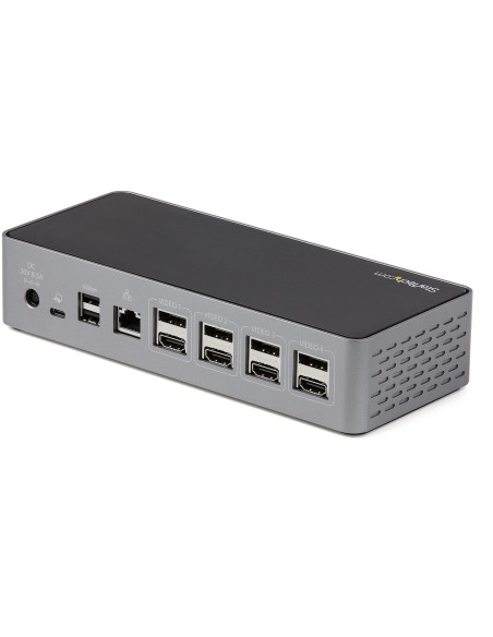 Mini Docking Station USB-C - Replicador de Puertos para 4 Monitores DisplayPort y HDMI 4K 60Hz - con PD de 100W - Hub Ladrón US