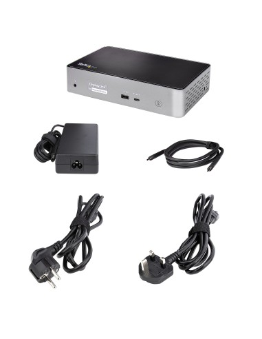 Mini Docking Station USB-C - Replicador de Puertos para 4 Monitores DisplayPort y HDMI 4K 60Hz - con PD de 100W - Hub Ladrón US