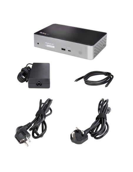 Mini Docking Station USB-C - Replicador de Puertos para 4 Monitores DisplayPort y HDMI 4K 60Hz - con PD de 100W - Hub Ladrón US