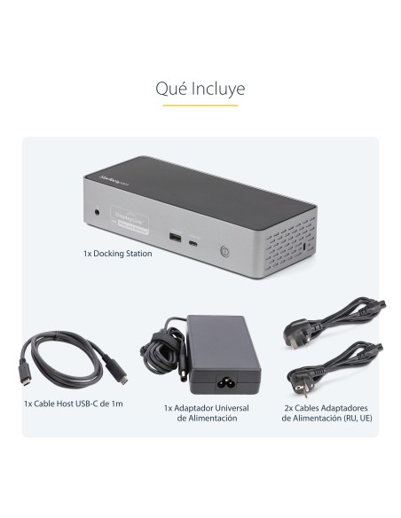 Mini Docking Station USB-C - Replicador de Puertos para 4 Monitores DisplayPort y HDMI 4K 60Hz - con PD de 100W - Hub Ladrón US