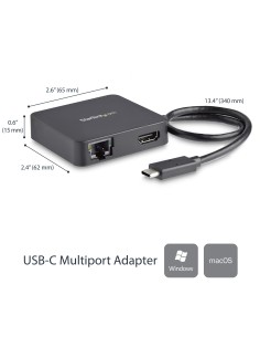 Adaptador Multipuertos USB C - Mini Dock Portátil USB-C 4K HDMI - Gigabit Ethernet - Hub USB 3.0 (1x USB-A 1x USB-C) - Adaptado 2