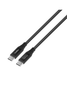 CABLE TRENZADO USB-C/USB-C 3.2 GEN2 DATOS 10GBPS + CARGA RAPIDA 60W ALUMINIO