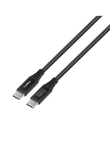 CABLE TRENZADO USB-C/USB-C 3.2 GEN2 DATOS 10GBPS + CARGA RAPIDA 60W ALUMINIO