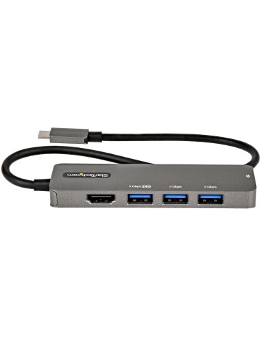 Adaptador Multipuertos USB-C - Docking Station USB Tipo C a HDMI 2.0b 4K de 60Hz (HDR10) - PD de 100W de Paso - Hub USB 3.0 de 