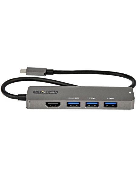 Adaptador Multipuertos USB-C - Docking Station USB Tipo C a HDMI 2.0b 4K de 60Hz (HDR10) - PD de 100W de Paso - Hub USB 3.0 de 