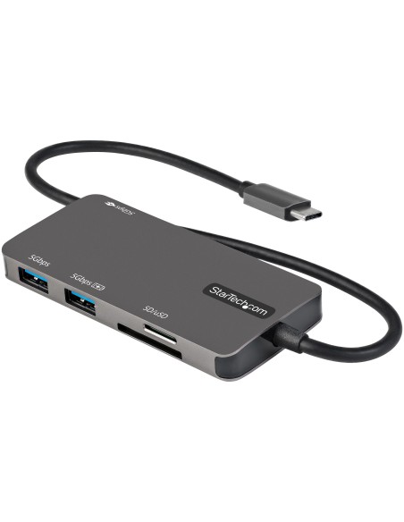 Adaptador Multipuertos USB C - USB C a HDMI de 4K - 100W de Entrega de Alimentación PD - SD - MicroSD - Hub Ladrón USB 3.0 de 3