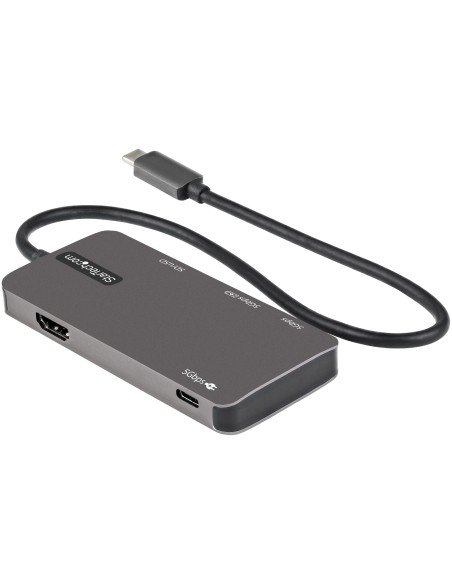 Adaptador Multipuertos USB C - USB C a HDMI de 4K - 100W de Entrega de Alimentación PD - SD - MicroSD - Hub Ladrón USB 3.0 de 3