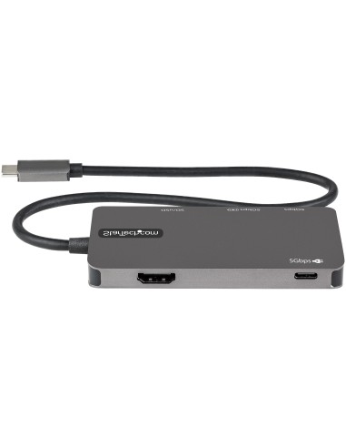 Adaptador Multipuertos USB C - USB C a HDMI de 4K - 100W de Entrega de Alimentación PD - SD - MicroSD - Hub Ladrón USB 3.0 de 3